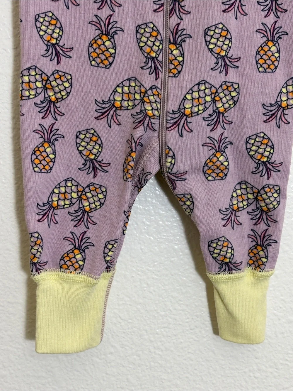 Hanna Andersson Lilac Pineapple Print Organic Cotton One-Piece Pajama